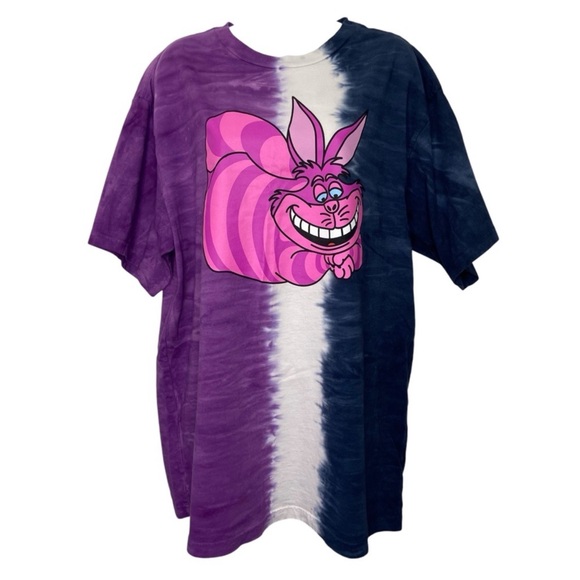Disney Cheshire Cat Tie Dye Shirt Top NWOT - Picture 1 of 5
